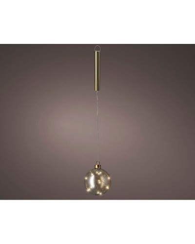 Lumineo Golden Christmas Ball in Crystal Ø 10 cm with Reconnectable MicroLED Lights
